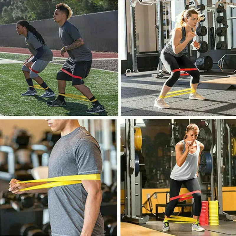 Kit com 5 Mini Faixas Elásticas Ideal p/ Exercício/Academia/Treino/Funcional/Mobilidade Em Casa-ENVIO IMEDIATO PARA TODO BRASIL