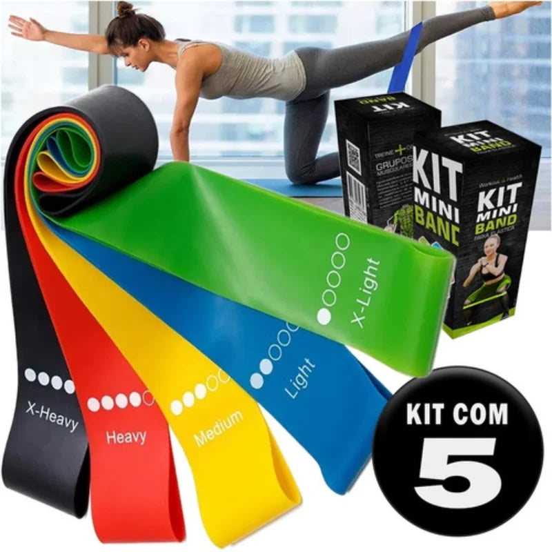 Kit 5 Mini Faixas Elásticas de Resistência