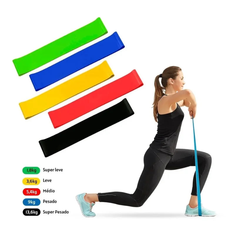 Kit 5 Mini Faixas Elásticas de Resistência