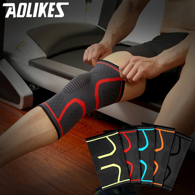 1 Peça Suporte de Joelho para Fitness, Corrida, Ciclismo, Joelheiras Elásticas de Nylon, Compressão Esportiva, Luva para Basquete, Vôlei